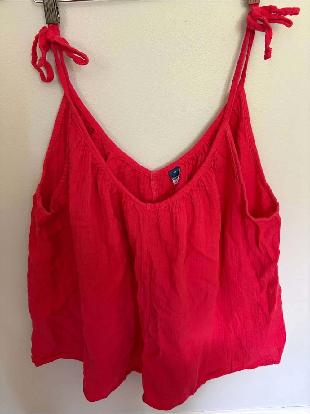 Old Navy Red Tie-Shoulder Cotton gauze Camisole Top